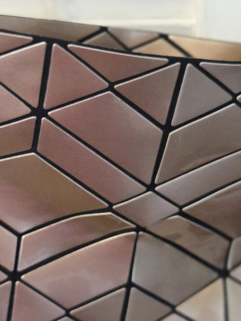 Geometric Panel Shoulder Bag - Rose Gold Metallic